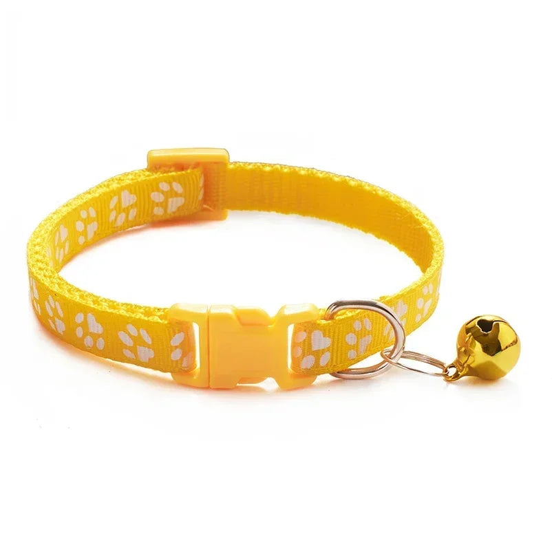 Fashion Pet Cats Collar Colorful Pattern Cute Bell Adjustable Collars for Cats Kitten DIY Ring Necklace Pet Accessories