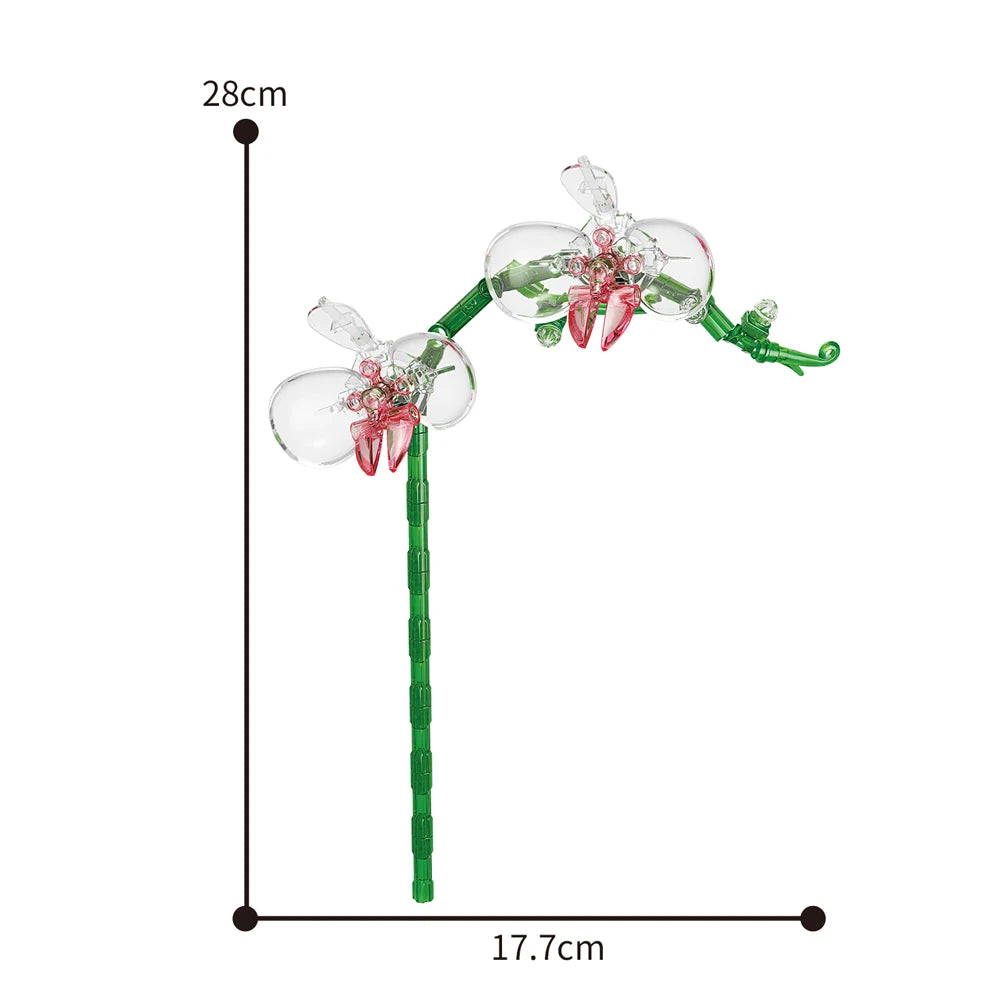 Creativity Potted Plants Bouquet Rose Lily Flower Home Desk Plant Decoration Assemble Building Blocks Bricks Toys Girls Gift