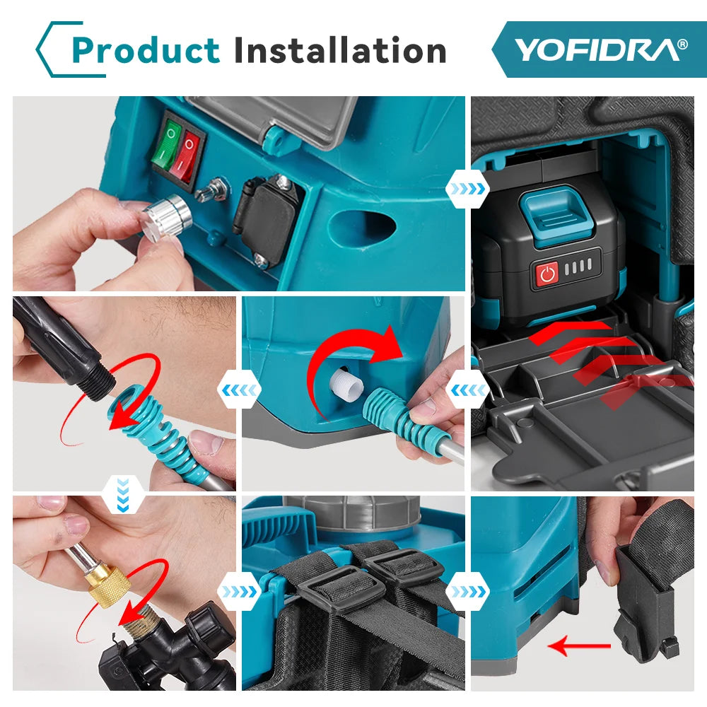 YOFIDRA 20L Electric Sprayer High Capacity Yard Lawn Spraying Irrigation Backpack Sprayer Power Tools for Makita Battery Pin