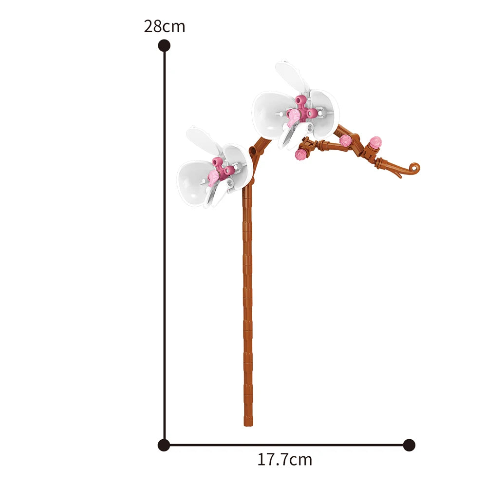 Creativity Potted Plants Bouquet Rose Lily Flower Home Desk Plant Decoration Assemble Building Blocks Bricks Toys Girls Gift