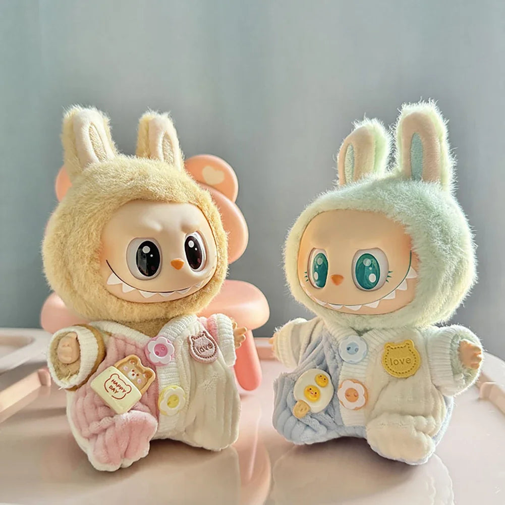 For 17cm Labubu V2 Doll Clothes Baby crawling suit Labubu Clothes Ropa Labubu