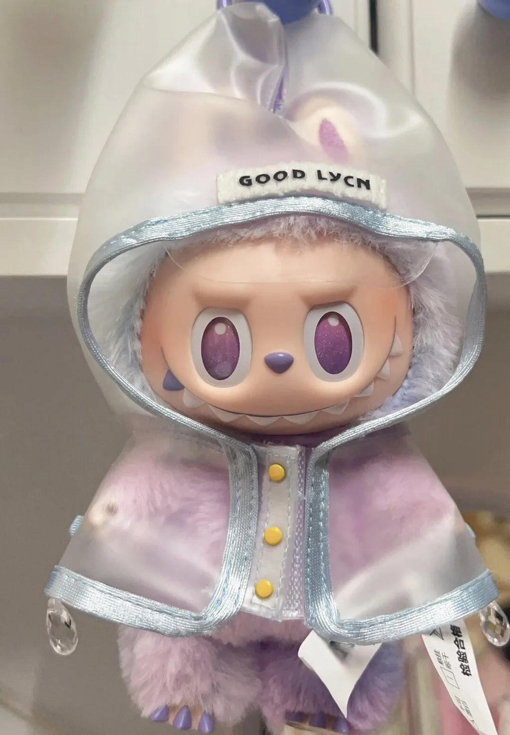 Labubu long-eared transparent raincoat For 15/17cm Labubu Doll Accessories Labubu Rainy Outfit