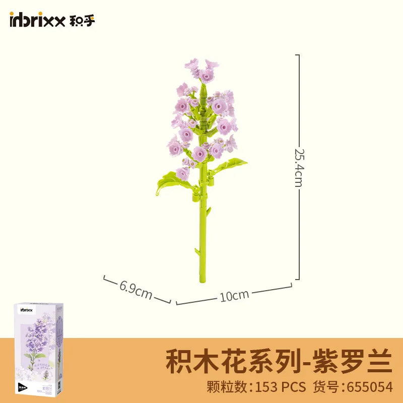 DIY Flower Building Blocks Botanical Plant Mini Bricks Sakura Sunflower Magnolia Bouquet Toy Desktop Decoration Gift