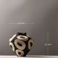 Ceramic Vase Hand-drawn Geometric Circles Flower Vase Flower Arrangement Accessories Porcelain Pot Home Decoration
