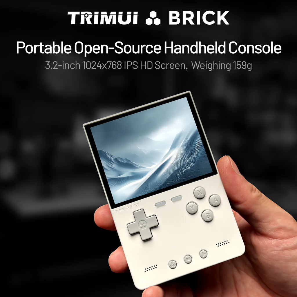 TRIMUI BRICK Handheld Game Console 3.2'' IPS Screen Linux System Trimui UI Metal Back Panel Key LED Lighting Free Keycap Gifts