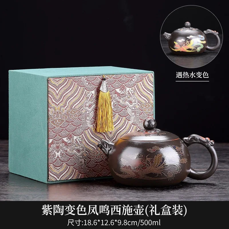 Household Xishi Pot Purple Pottery Pot Kung Fu Tea Set Large-capacity Purple Clay Pot Handmade Jumping Knife Craft