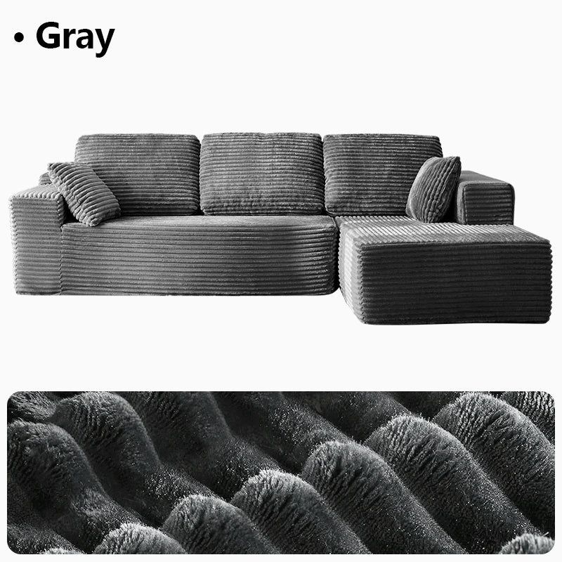 Oversized L Shaped Couch With Chaise, Minimalist Compressed Boneless Couch No Assembly Required, Modular Cloud Sectional Sofa Fo