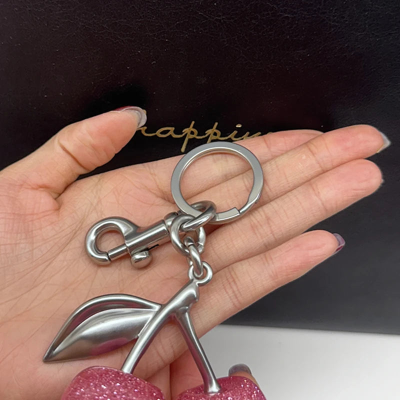 Bag Charm For Coach Handbag Shoulder Bags Cute Pink Cherry Pendant Decoration Women's Holiday Gifts Keychain Accessories