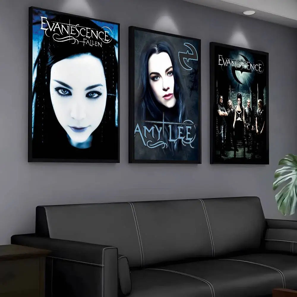 E-Evanescence A-Amy Lee Poster Sticky Wall Art Printing Waterproof Home Living Bed Room Bar Aesthetic Decor