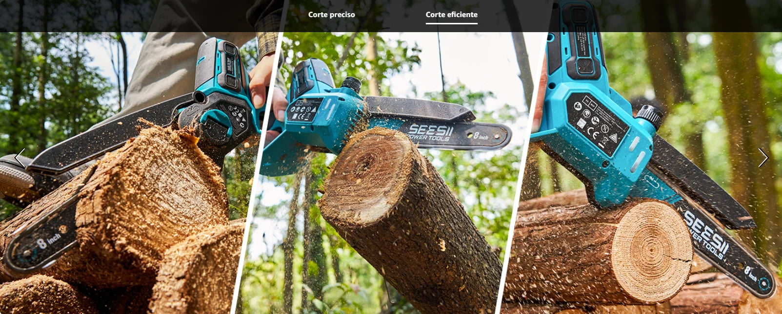 SEESII 6&8'' Brushless Electric Chainsaw 1000W Cordless Electric Saw Woodworking Garden Pruning Tools For Makita 18V Battery Pin