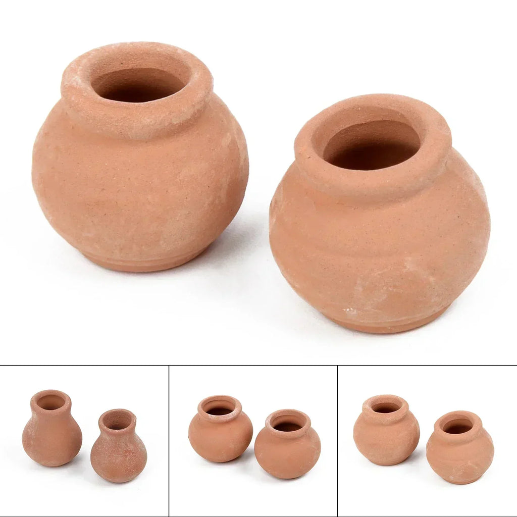 2PCS Mini Terracotta Pot Clay Ceramic Pottery Clay Plant Pot Planter Flower Pots Succulent Nursery Pots Plants Crafts For Garden