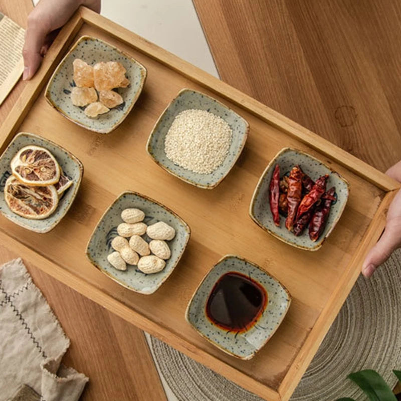 Vintage Ceramic Small Plate Japanese Creative Cartoon Seafood Sauce Dish Seasoning Plate Home Kitchen Tableware Wholesale