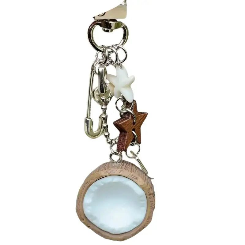 Beaded Coconut Bag Charm for Purses Handbags Bag Accessories Fashion Charms Car Keyrings Gift for Womens Girls