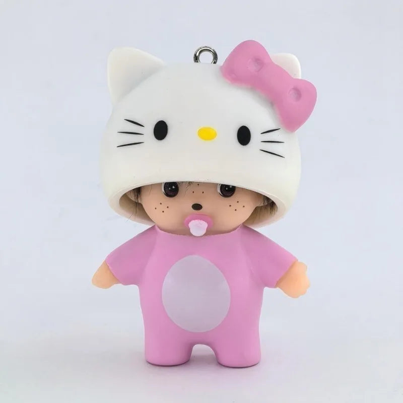 Monchhichi Dolls Cartoon Anime Monchhichi Standing Sitting Multiple Toys Machine Dolls DIY Keyring Decorations Boys Girls Gift