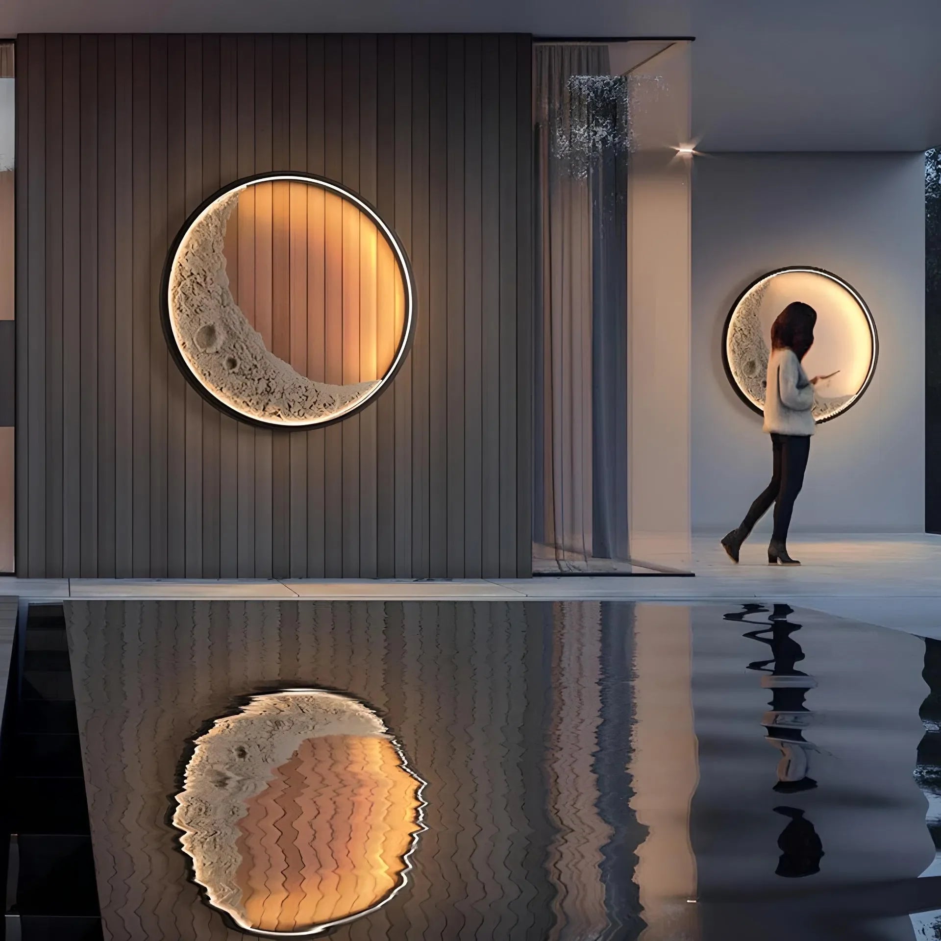 3D Moon Wall Lamp Indoor and Outdoor Lighting for Living Room Bedroom Decoration