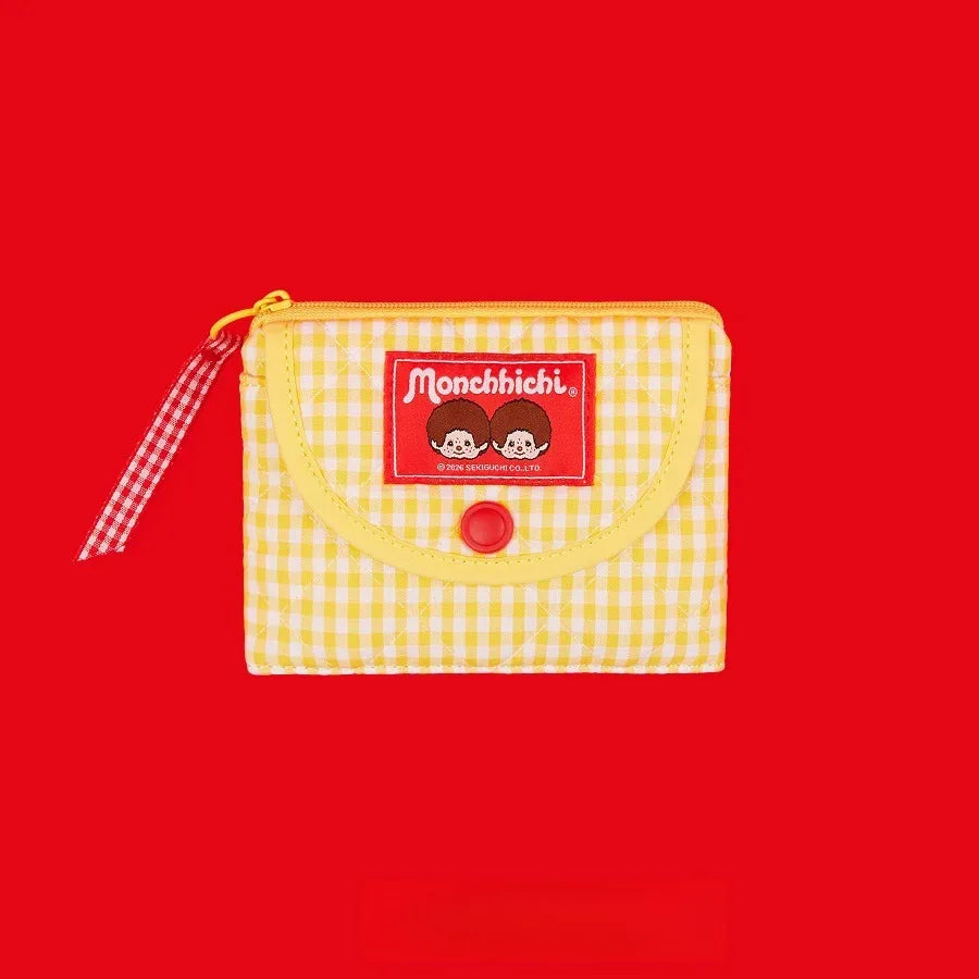 Cute Cartoon Monchhichi, Compact Storage of Sundries, Change, Card Holder, Three-piece Travel Portable Toiletry Bag Gift