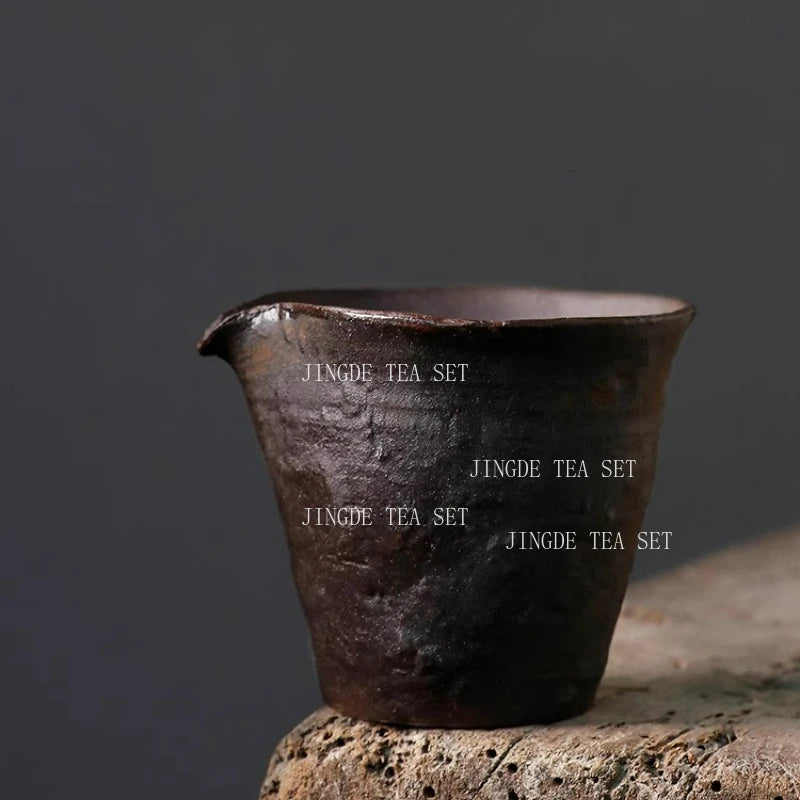 Japanese Wabi Sabi Style Rough Pottery Handmade Tea Cup Creative Retro Tea Cup Pu Erh Tea Cup