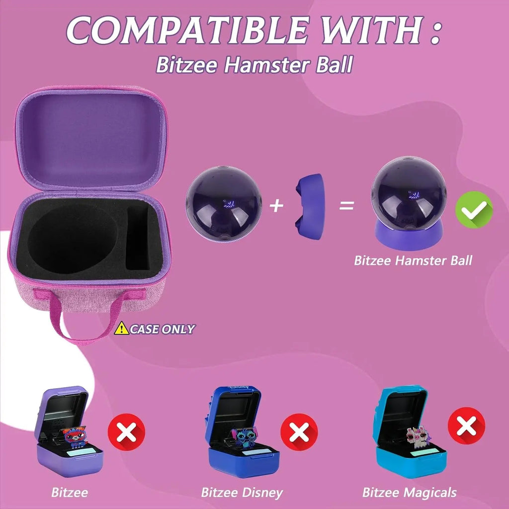 For Bitzee Hamster Ball Travel Case Cover Custom Foam Protective Carrying Box for Virtual Electronic Digital Pet And Dock Bag