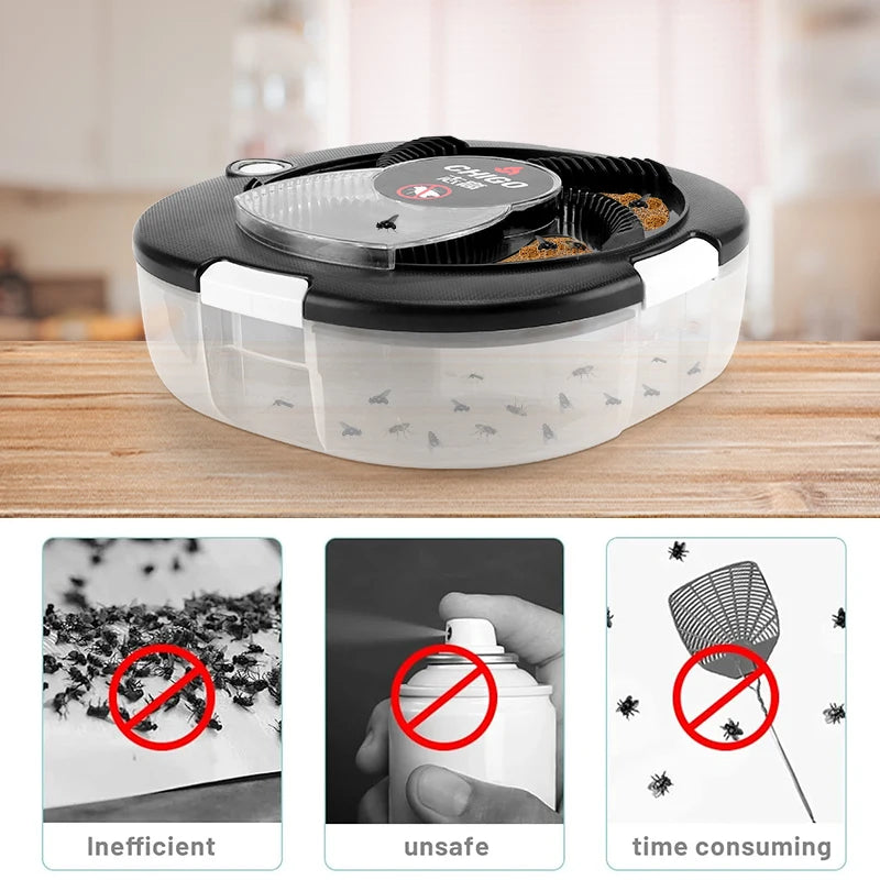 Upgraded Flycatcher USB/Rechargeable Electric Fly Trap Safety Insect Flytrap Indoor/Outdoor Pest Catching Tool For Home Garden