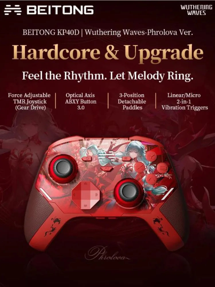 BEITONG Wuthering Waves Gamepads Phrolova/Cartethyia Ver KP40D Elite Controller Hall/Micro Vibration Trigger Force TMR Joystick