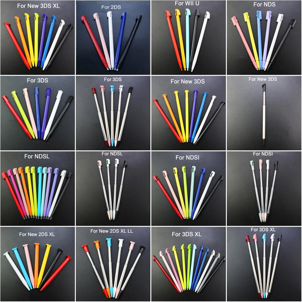 YUXI 1Set Plastic&Metal Touch Screen Stylus Pen Game Console Pen for NDSL NDSi NDS WIIU 2DS 3DS XL LL New 3DSXL LL New 2DSXL