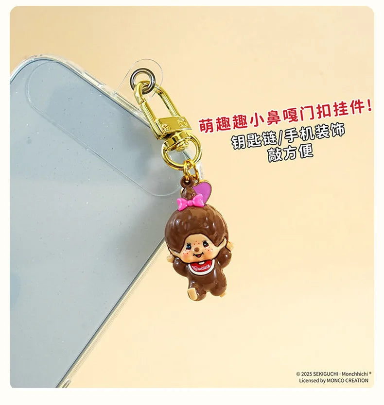 Cartoon Monchhichi Monkey Modeling Mini Cute Doll Backpack Mobile Phone In-Vehicle Pendant Decoration Toys Periphery Fun Gifts