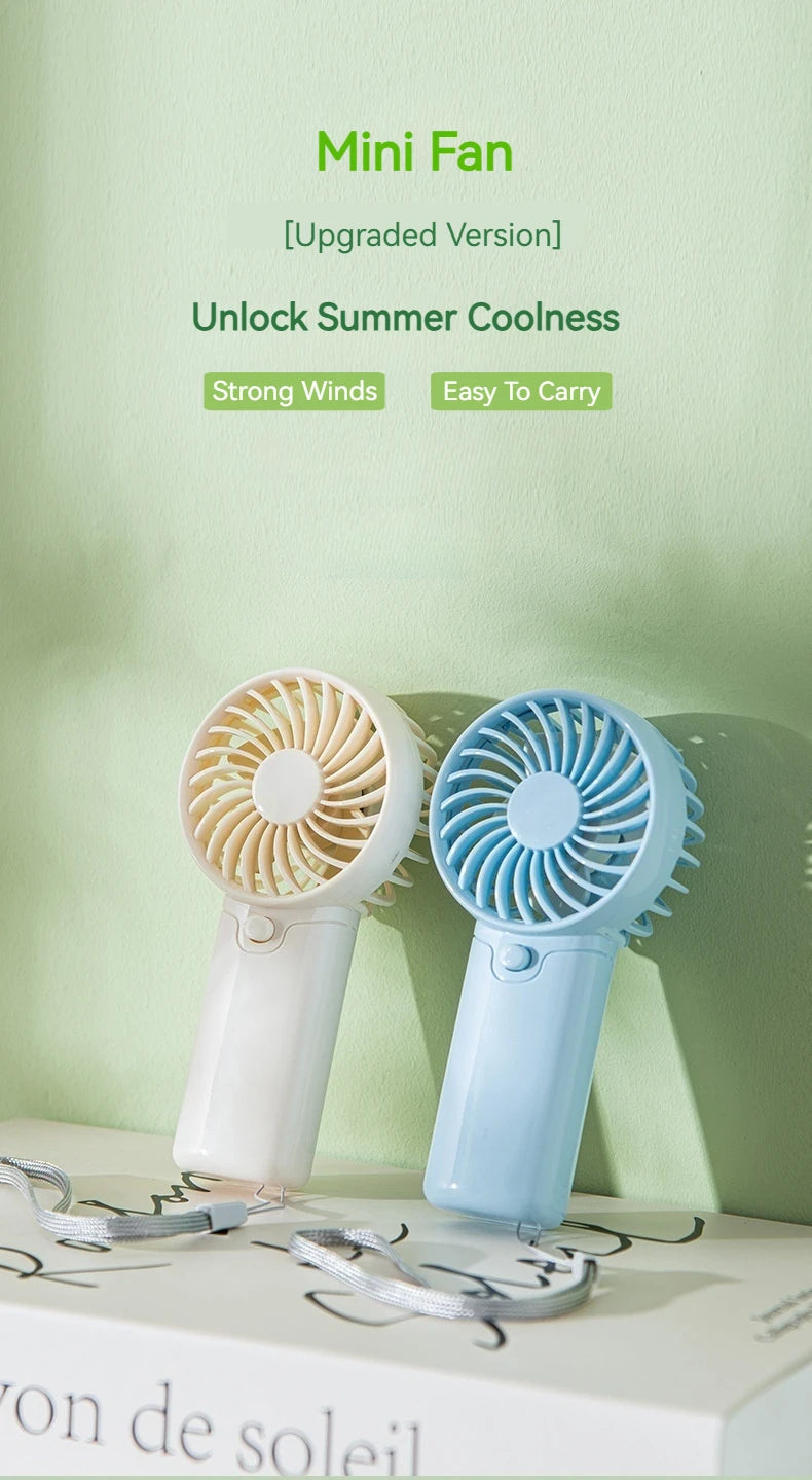 Portable Handheld Mini Fan for Summer Cooling Compact Desk Fan with Strong Airflow Simple Design Ideal for Outdoor travel Use