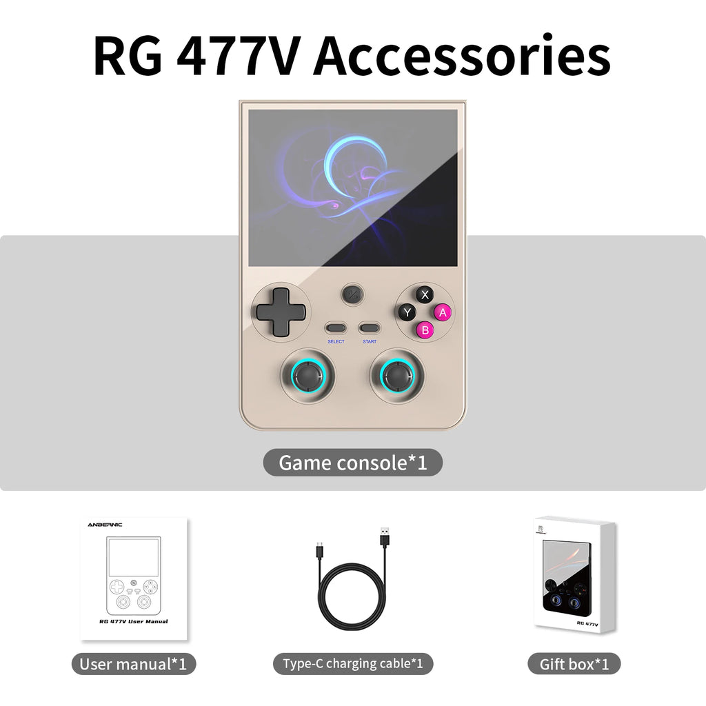 Anbernic RG477V Handheld Game Console 4.7" LTPS In-Cell Android 14 DSP Sound Effect Video Player Support AI RixelHK 1080p-DP Out