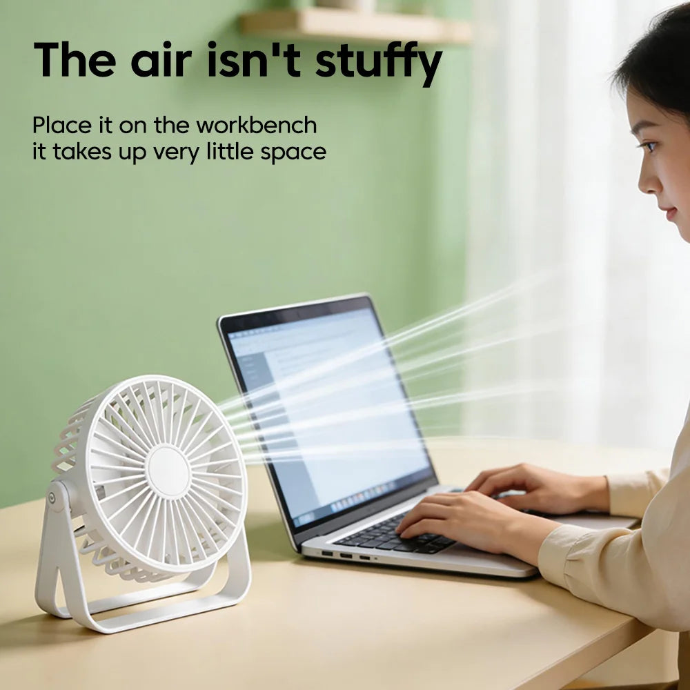 Mini USB Desktop Fan Portable 360° Adjustable Small Fan For Student Dormitory Computer Summer Gadget Home Desk Office