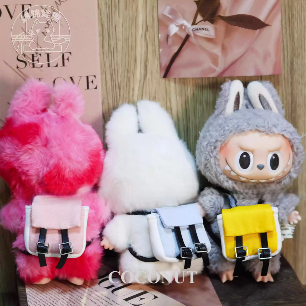 For 17cm labubu Accessories Labubu School bag Backpack Doll Accessories Labubu Clothes
