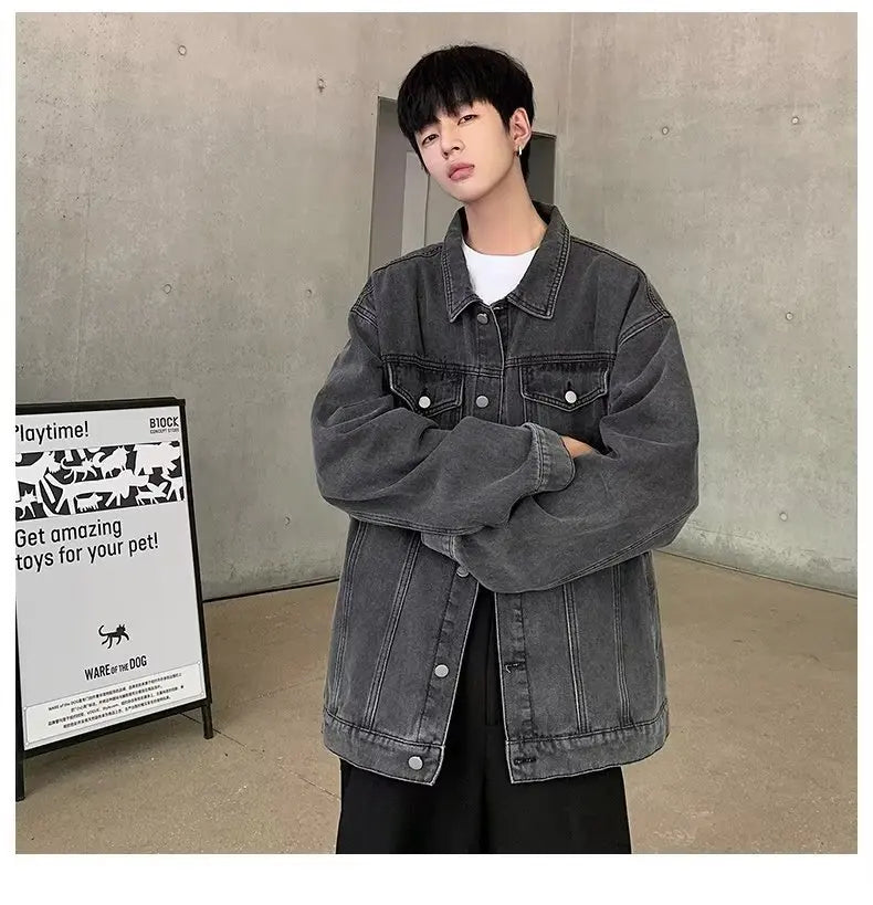 Denim Jackets for Men Baggy Vintage Personality Safari Style Trendy Urban Street Style Handsome Pockets Outwear American  Hombre