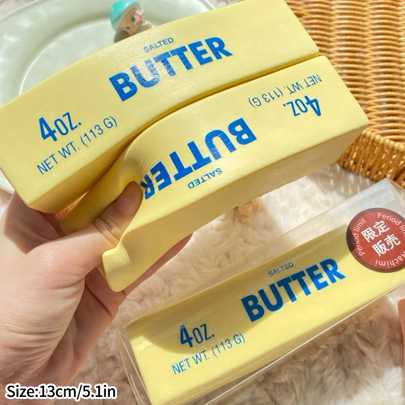 Squishy Butter Stick Simulation Cheese Squishy Decompression Decorations Squeeze Fidget Toys Anti Stress Desk Accessories