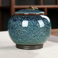 Ceramic Tea Box Tea Caddy Moisture Proof Sealed Jar Storage Tank Candy Jar Teas Container Teas Organizer Decorative Jar