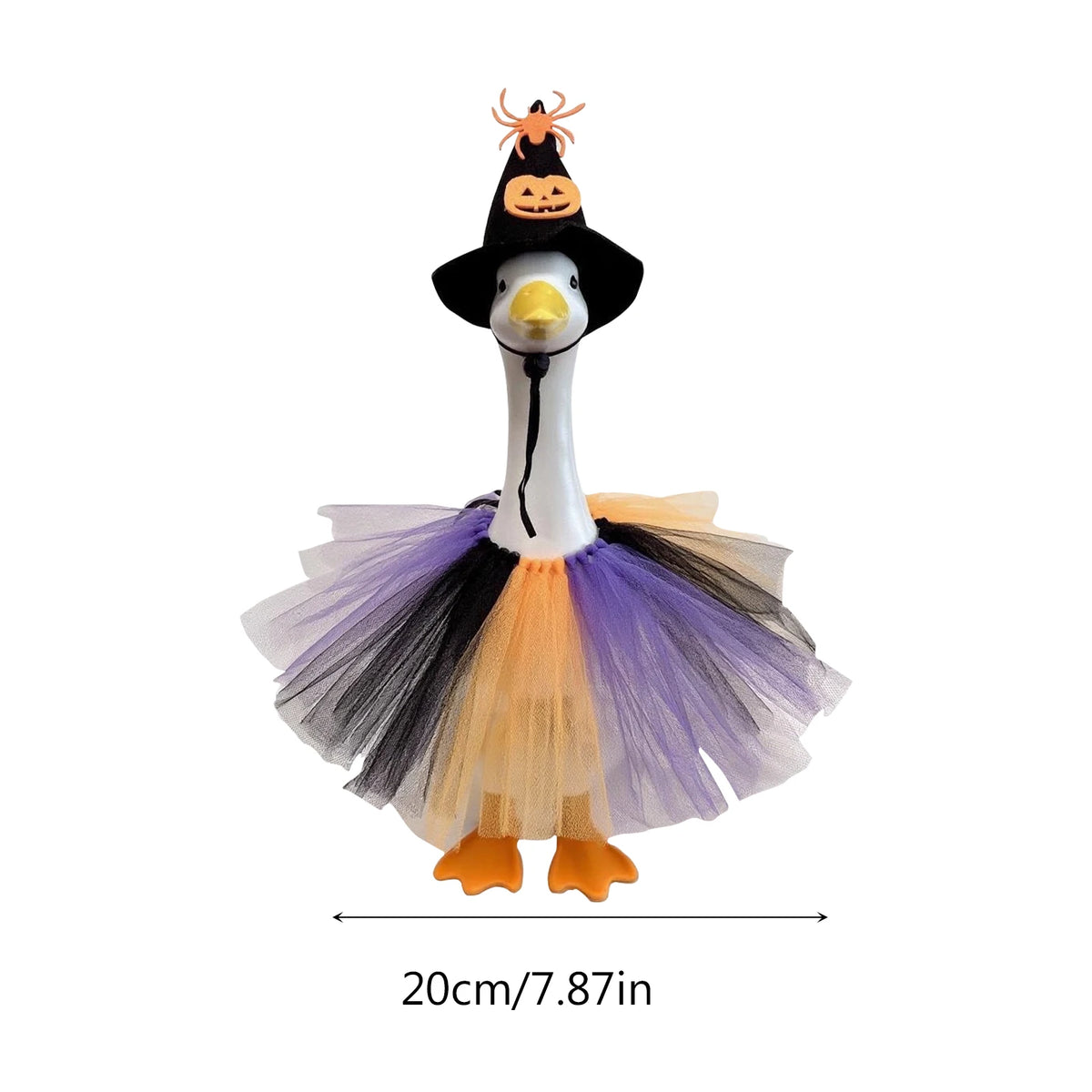 23 Inch Halloween Porch Goose Outfits Witch Hat Skirt Cute Porch Goose Costume for Cement Goose Fall Outdoor Garden Yard Patio