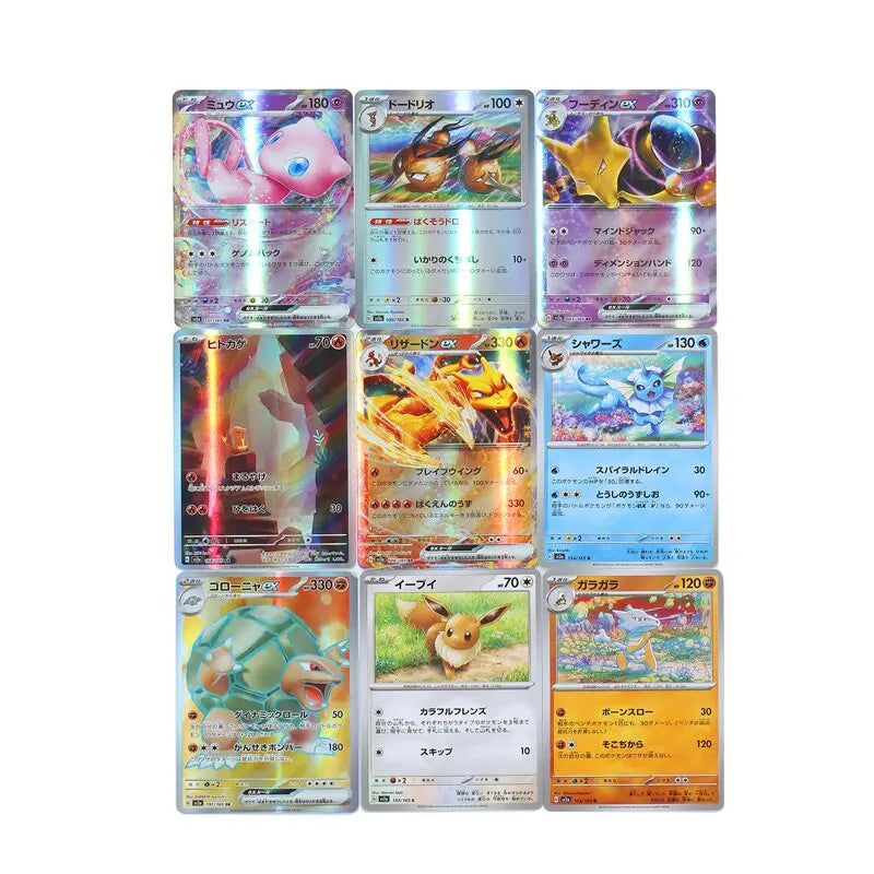 140pcs/Box Anime Pokemon Japan Version TCG Scarlet Violet 151 Classics Expansion Booster Box Pokemon Trade Card 20 Pack Cards