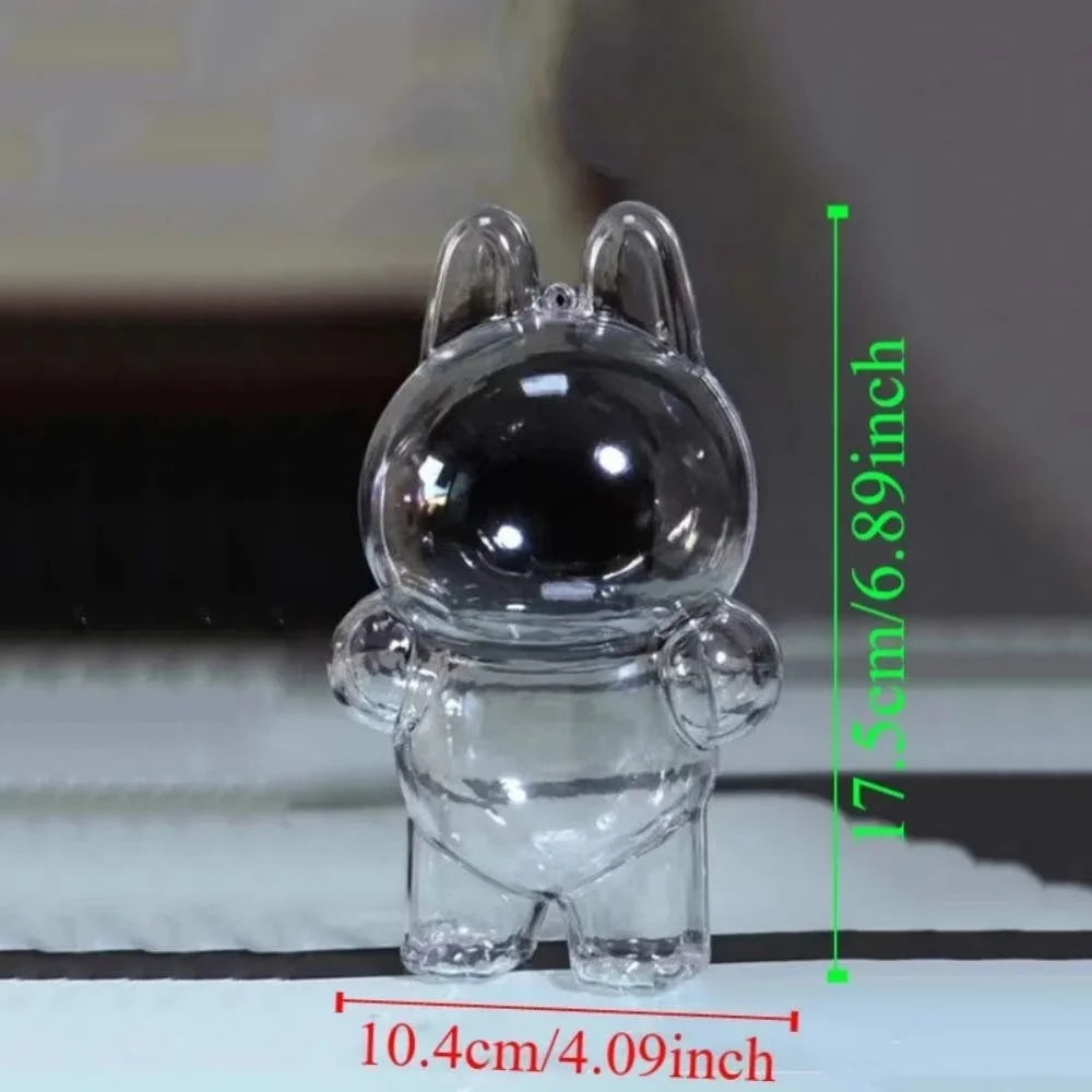 15cm 17cm Labubu Transparent Protective Shell Labubu V1 Macaron  Labubu V2  have a seat Doll Accessores