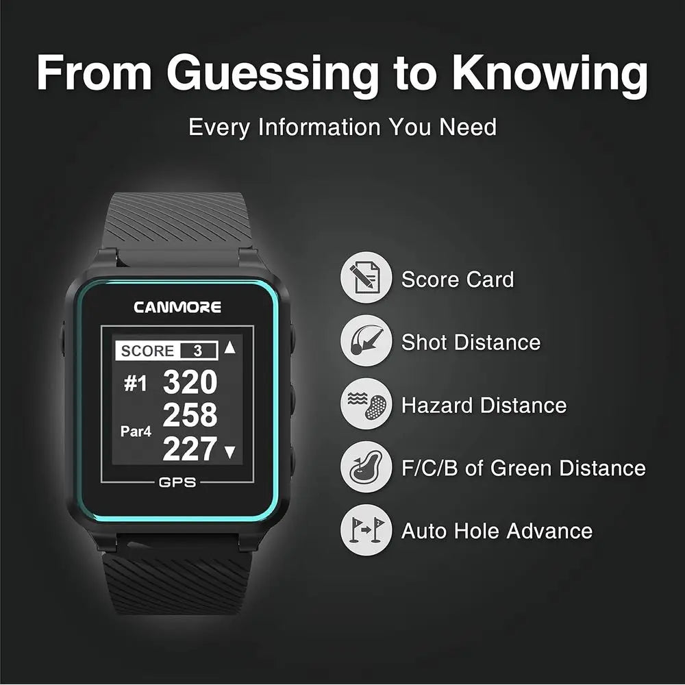 TW353 Gol GPS Watch or Men and Women, High Contrast LCD Display, ree ate Over 41,000 Preloaded Courses Worldwide, Lightweight en