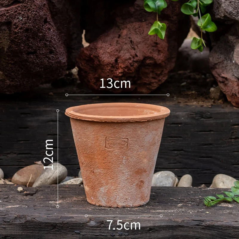 Red Clay Py Plant Pots Ancient Sle Garden Art Handmade Clay Pots Breathable Durable for Succulent Plants Home Decor