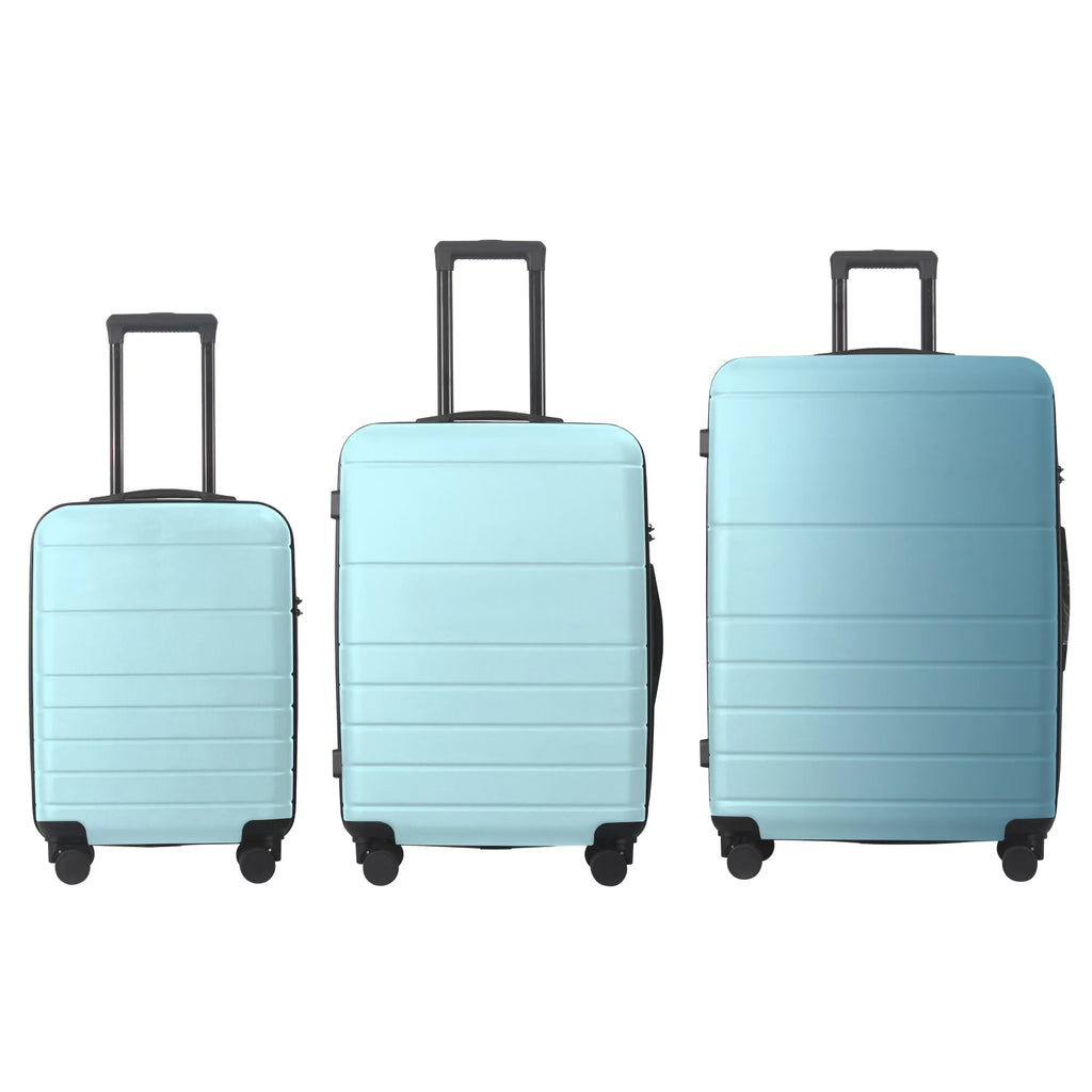 ABS Hardshell 3 Piece Luggage Set 20 24 28 Inch TSA Lock Spinner Wheels Lightweight Durable Suitcases Pink