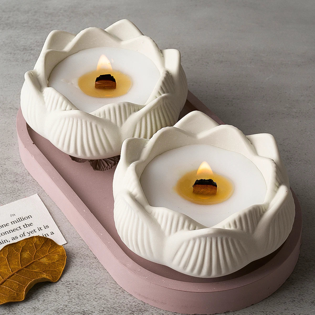 Lotus Shape Candle Holder Plaster Mold Lotus Candle Cup Vessel Cement Mold Terrazzo Silicone Mold Succulent Pot Molds Craft Gift