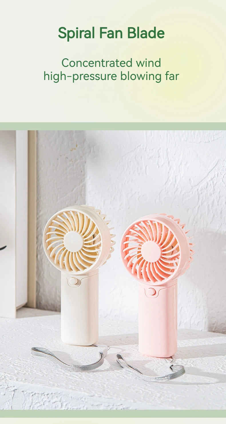 Portable Handheld Mini Fan for Summer Cooling Compact Desk Fan with Strong Airflow Simple Design Ideal for Outdoor travel Use