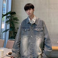 Denim Jackets for Men Baggy Vintage Personality Safari Style Trendy Urban Street Style Handsome Pockets Outwear American  Hombre