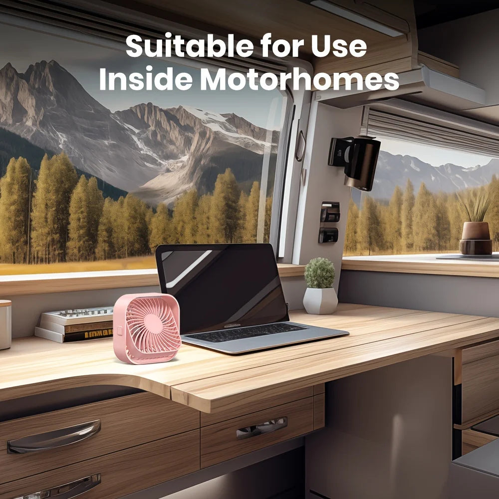 Mini Portable Fan USB Desk Fan Table Strong Airflow &Quiet Operation 3 Speed Wind 360°Rotatable Standing fans for room Home