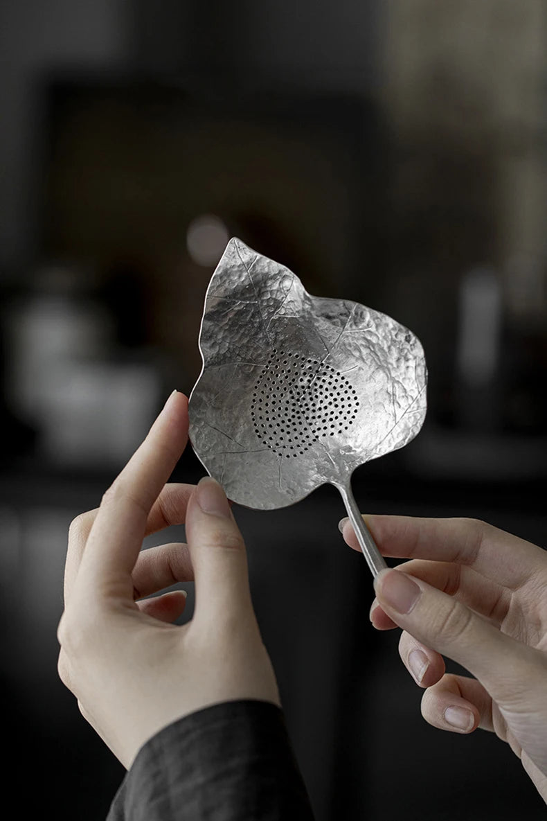 Silver Tea Leak Bodhi Leaves Pure Tin Material Creative Tea Filters Fair Cup Creative Leaves Tea Leak Teas Ceremony Accessories
