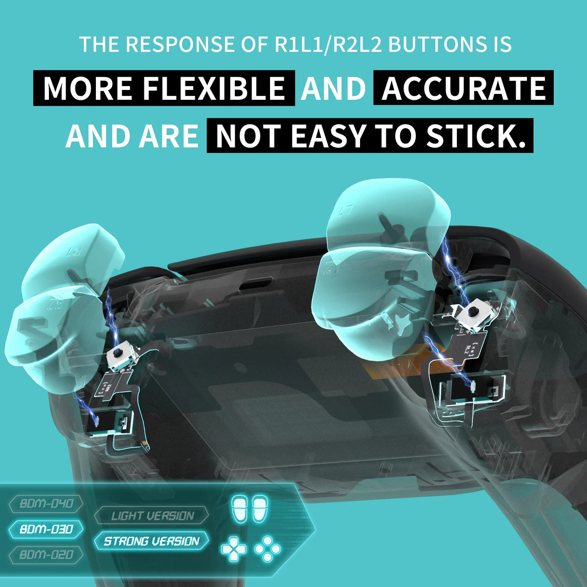 eXtremeRate Whole Clicky Kit for ps5 Controller BDM-030 Shoulder Face Dpad Buttons, Custom Micro Switch Clicky Kit Mouse Click