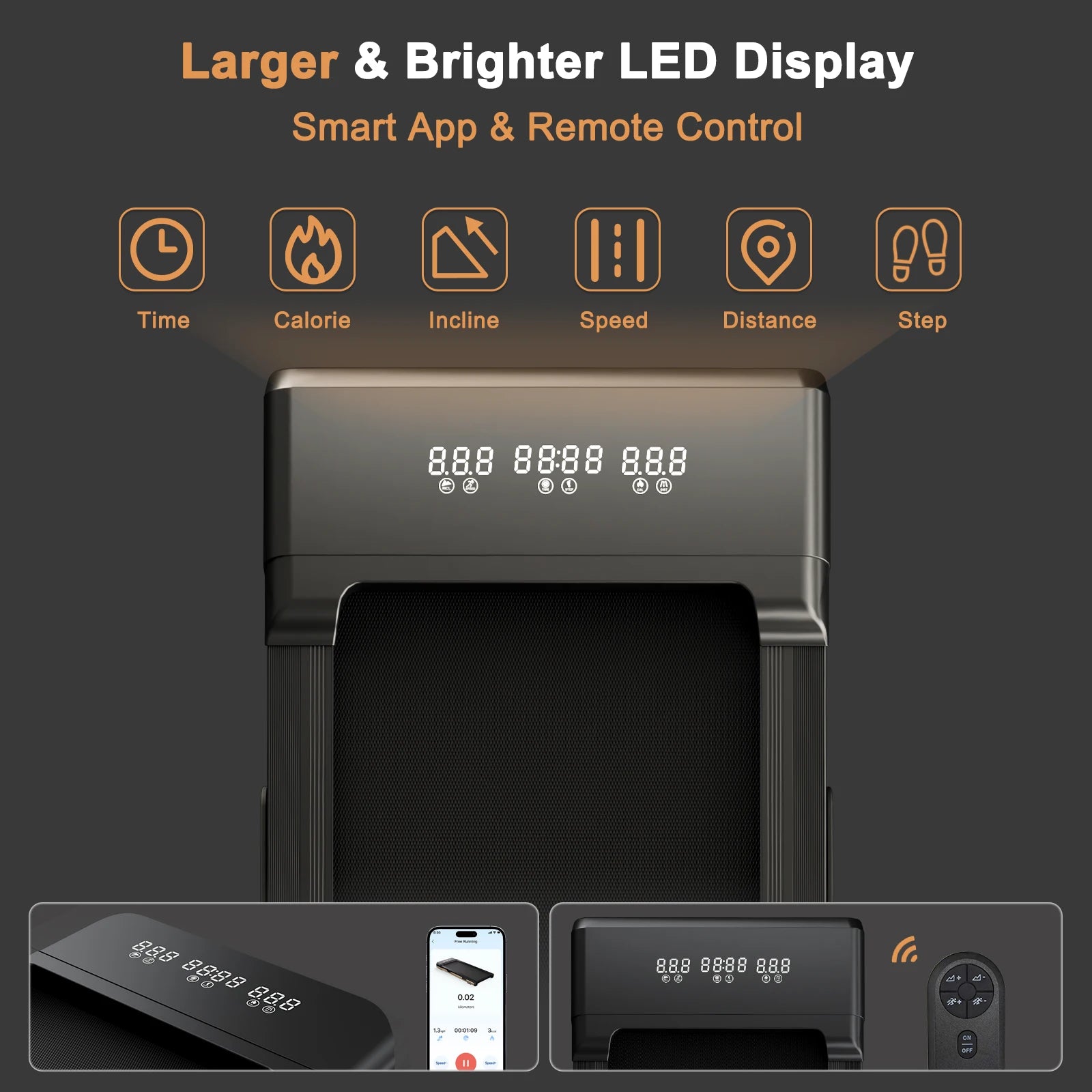 3.0HP Raceable Walking Pad Under Desk Treadmill with 9% Incline Adjustable Speed 1-6KM/H LCD Screen Display 136KG Load For Home