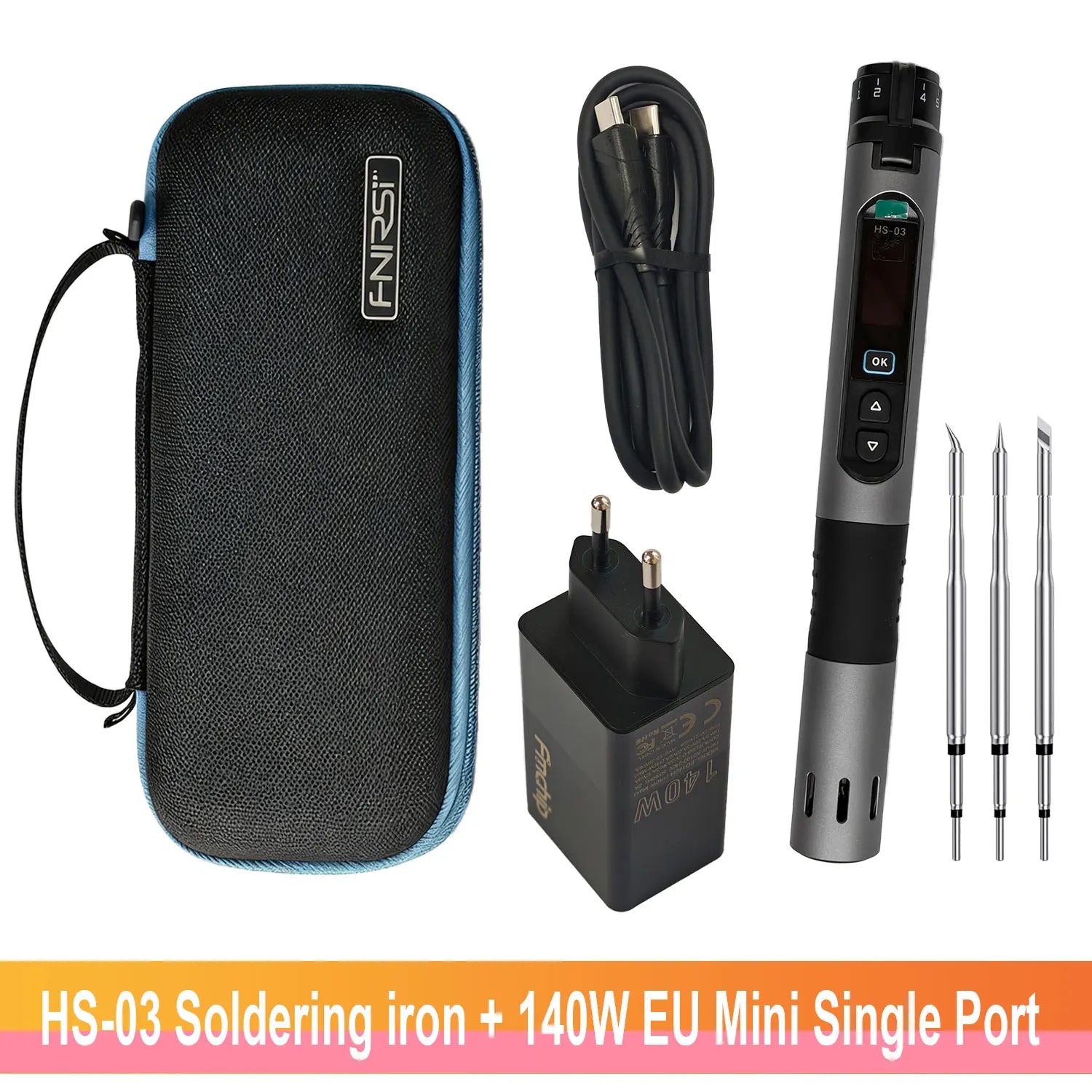 FINIRSI HS03 Cordless Soldering Iron, 100-450°C Replaceable Battery Continuous Soldering Wired/Wireless Modes Compatible T210