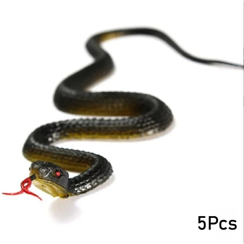 1/5/10PCS Hot Halloween Props Novelty Funny Scary Prank Simulation Rubber Realistic Snake Black Mamba Toy Small Large Size 40cm