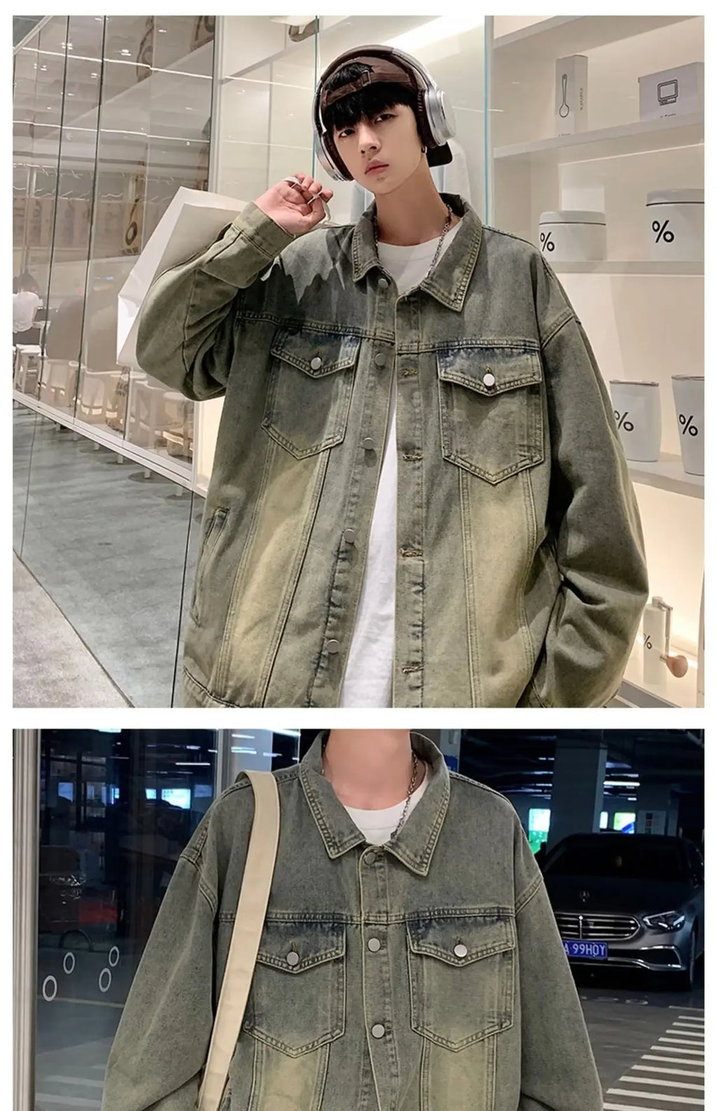 Denim Jackets for Men Baggy Vintage Personality Safari Style Trendy Urban Street Style Handsome Pockets Outwear American  Hombre