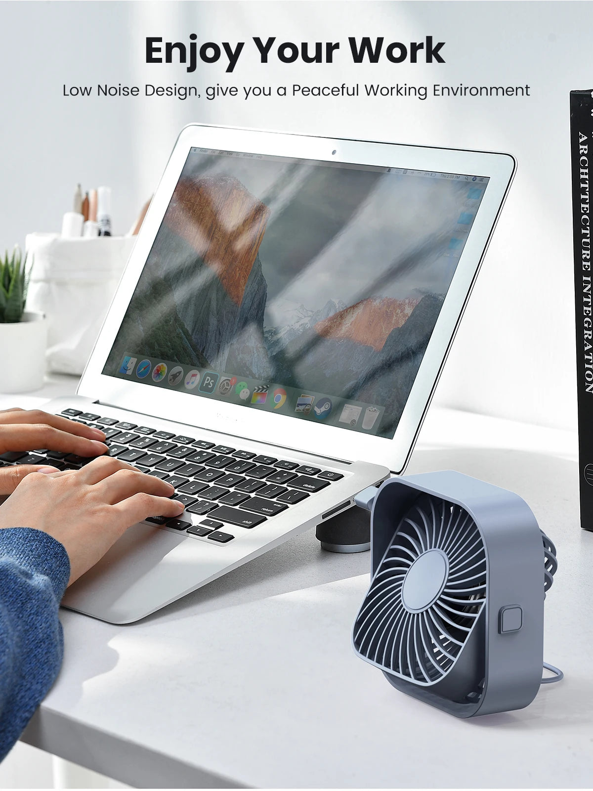 Portable Mini Fan USB Desk Fan Table Strong Airflow &Quiet Operation 3 Speed Wind 360°Rotatable Standing Fans for Room Home
